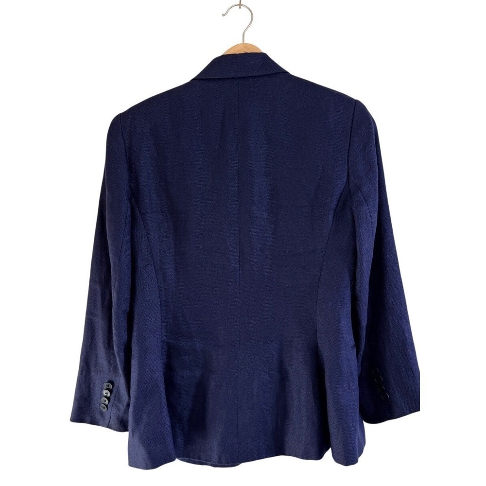 Ralph Lauren Navy Blue 100% Linen Blazer Jacket 10 Made in USA Black Label - Picture 10 of 10